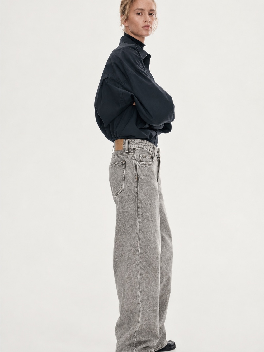 H&M &Denim Baggy Wide Low Waist Jeans